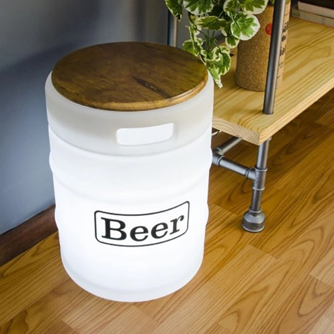 Banco com Luminária Beer Barrel White