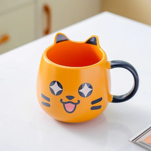 Caneca de Porcelana Gatinho com Orelhas 450ml - Amarela