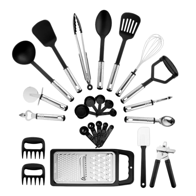 Conjunto De Utensilios De Cozinha 26 Peças Preto