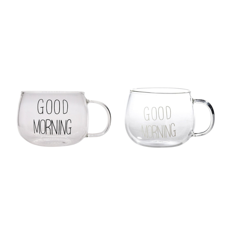 Caneca de Vidro Good Morning 360ml