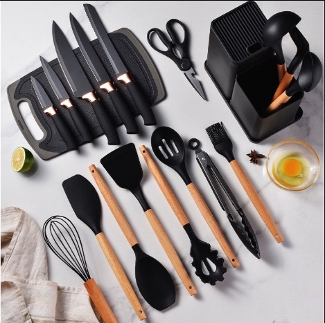 Kit de Cozinha Utensílios de Silicone 19 Peças - Alma COOK +BRINDE EBOOK RECEITAS