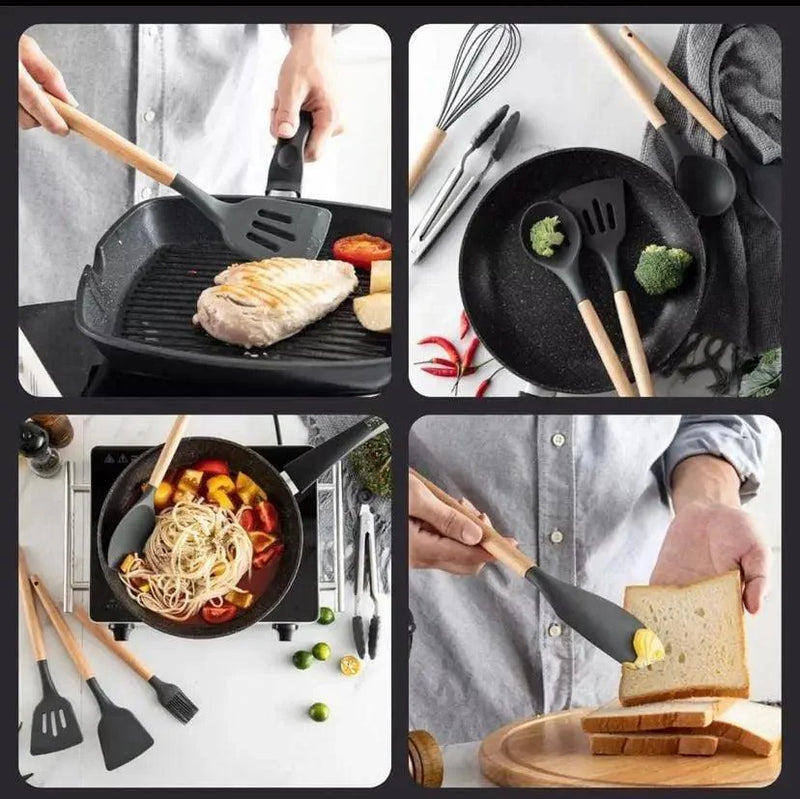 Kit C/12 Peças  Almadecor: Utensílios de Cozinha com Toque de Elegância