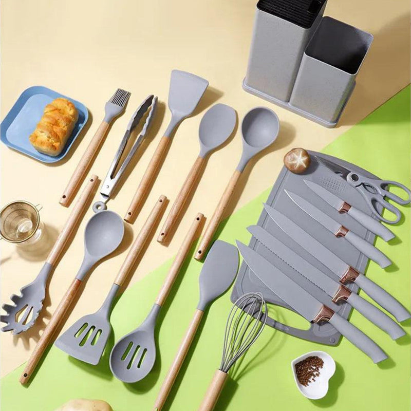 Kit de Cozinha Utensílios de Silicone 19 Peças - Alma COOK +BRINDE EBOOK RECEITAS